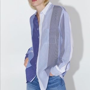 🦋SOLD-Zara Striped Button Down Blouse